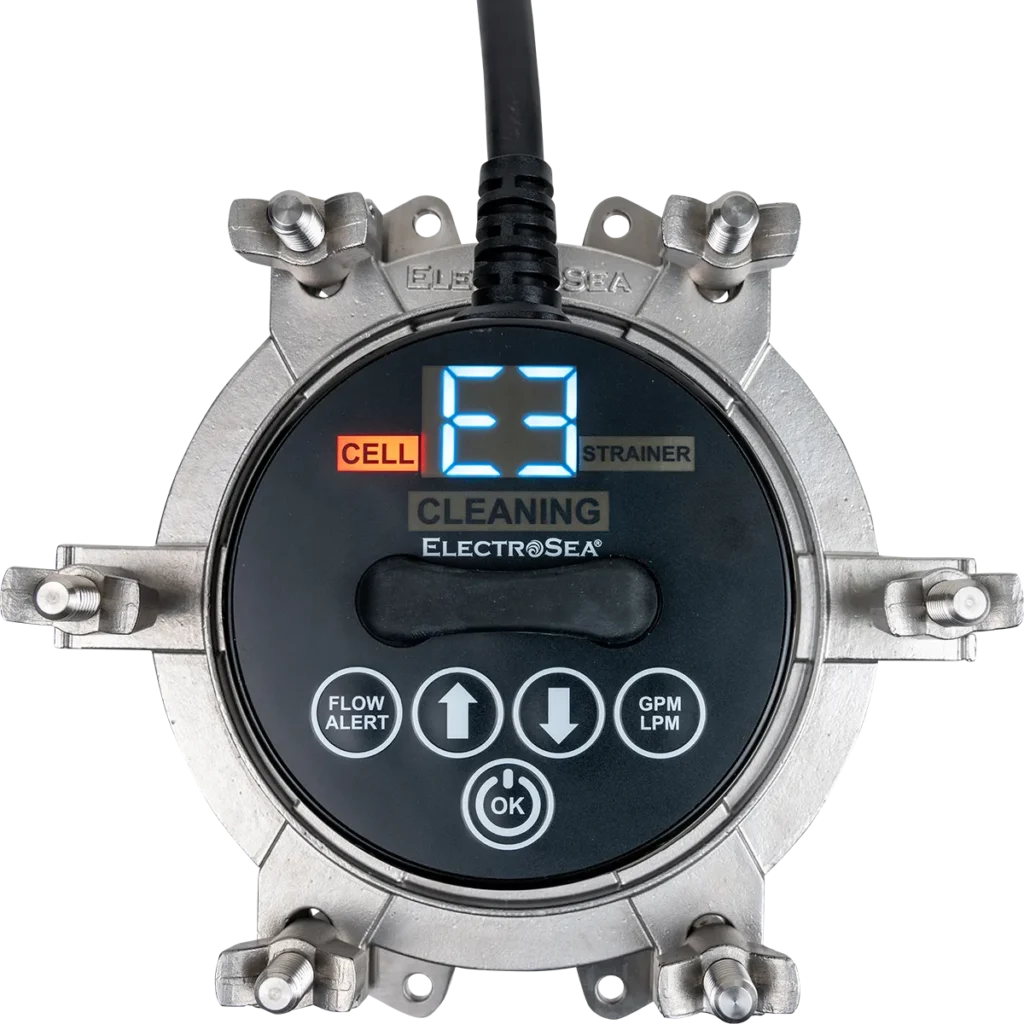 ElectroStrainer Pro Control Head with CELL indicator illuminated