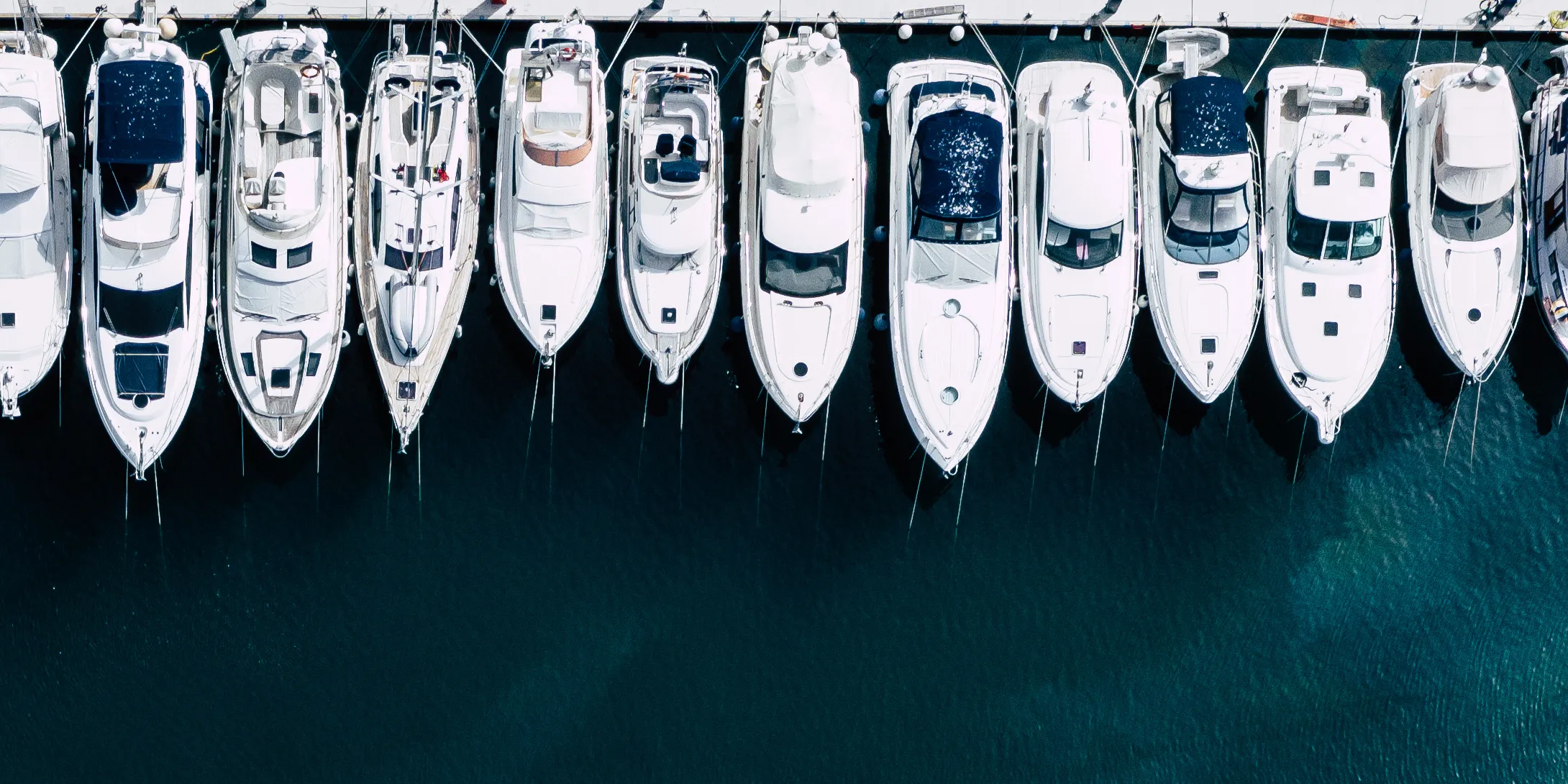 overhead view of boat running