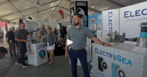 ElectroSea sales director, Bryan Billic, explains the DryGenie to Abordo Magazine