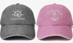 His and hers captain and first mate hats